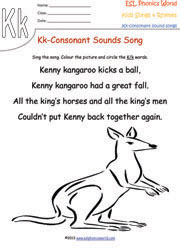 k-consonant-sound-song-worksheet